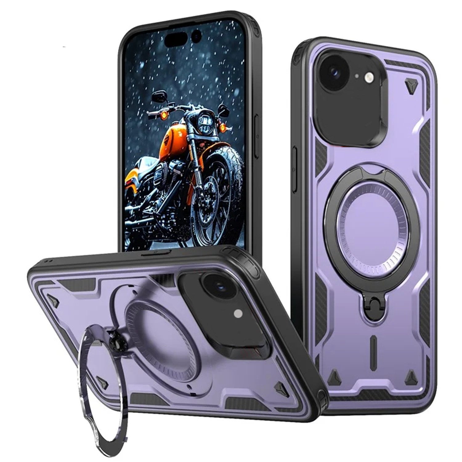 Shockproof Magsafe Kickstand Ring Case for iPhone 16e Shockproof Magsafe Kickstand Ring Case for iPhone 16e